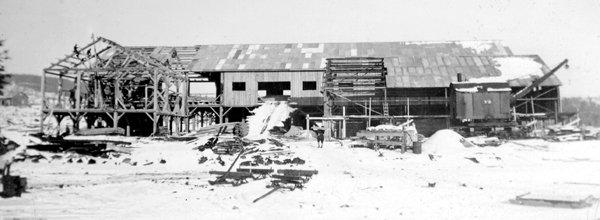 steam sawmill under construction 1936